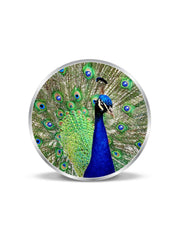 BIS Hallmarked Dancing Peacock Stone 50GM 999 Pure Silver Coin