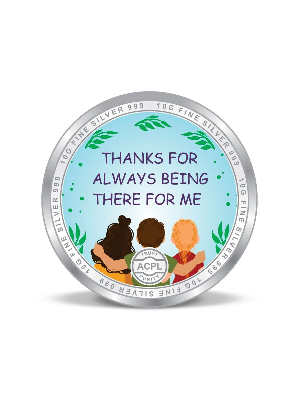 BIS Hallmarked Personalised Happy Friendship Day 999 Pure Silver Coin