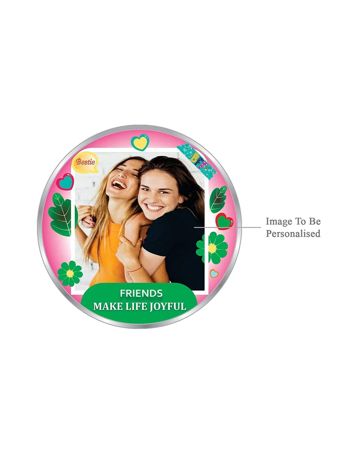 BIS Hallmarked Personalised Happy Friendship Day 999 Pure Silver Coin