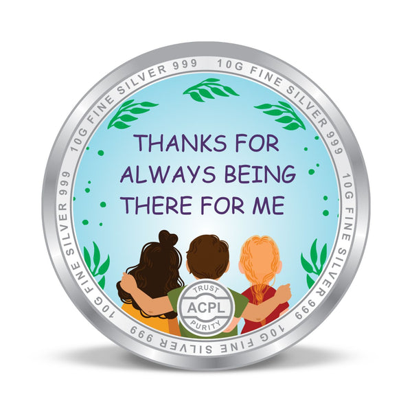 BIS Hallmarked Personalised Happy Friendship Day 999 Pure Silver Coin
