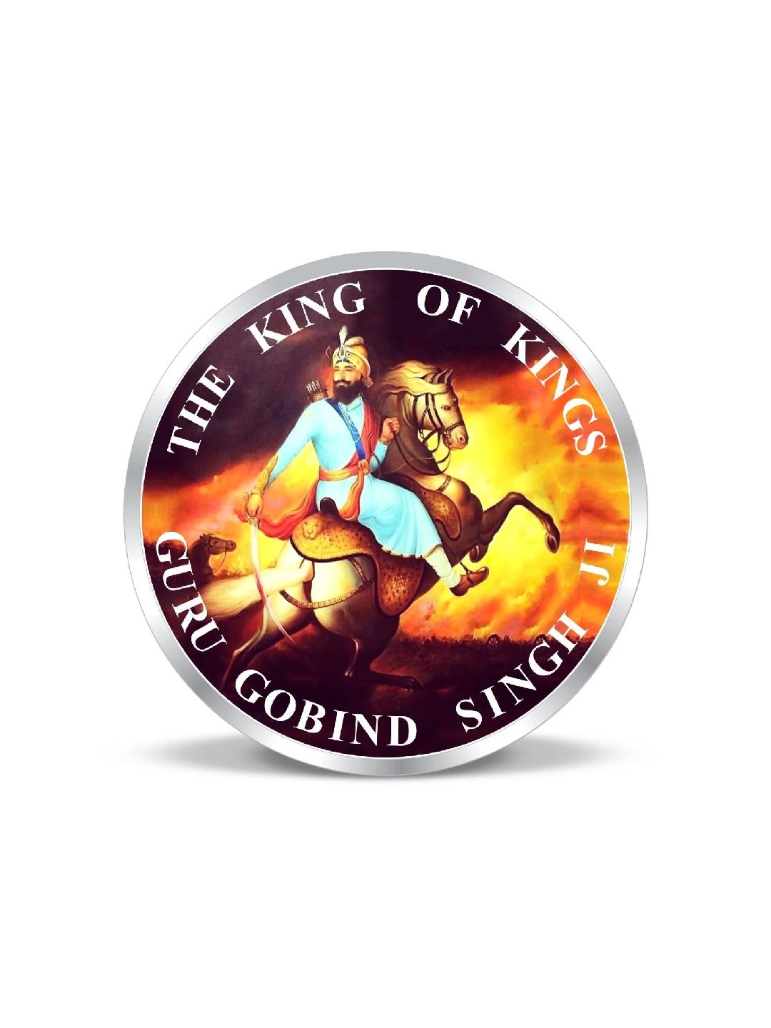 BIS Hallmarked Guru Gobind Singh Ji 999 Pure Silver Coin