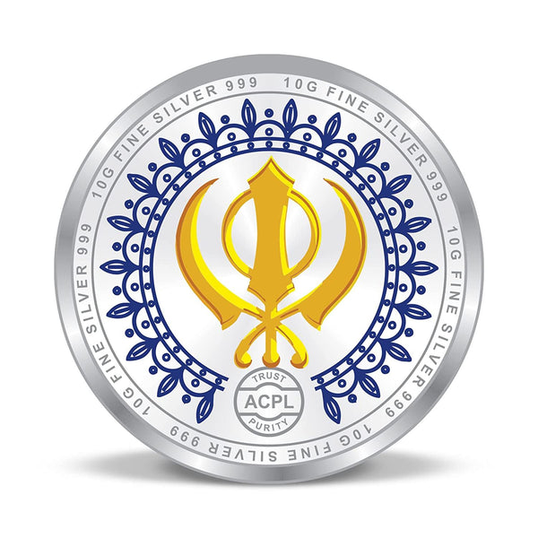 BIS Hallmarked Guru Gobind Singh Ji 999 Pure Silver Coin