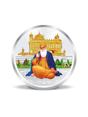 BIS Hallmarked Shree Gurunanak Dev Ji 999 Pure Silver Coin