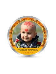BIS Hallmarked Personalised Mundan Ceremony Silver Coin With 999 Purity