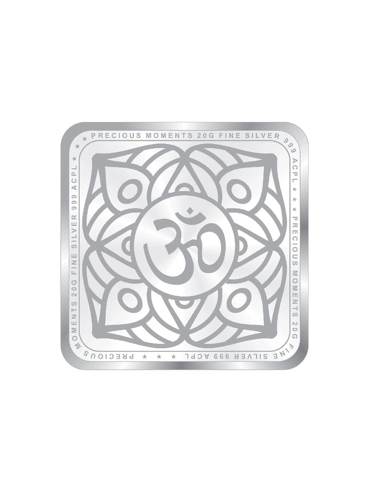 BIS Hallmarked Laxmi & Ganesh Ji Silver Square Coin 999 Pure