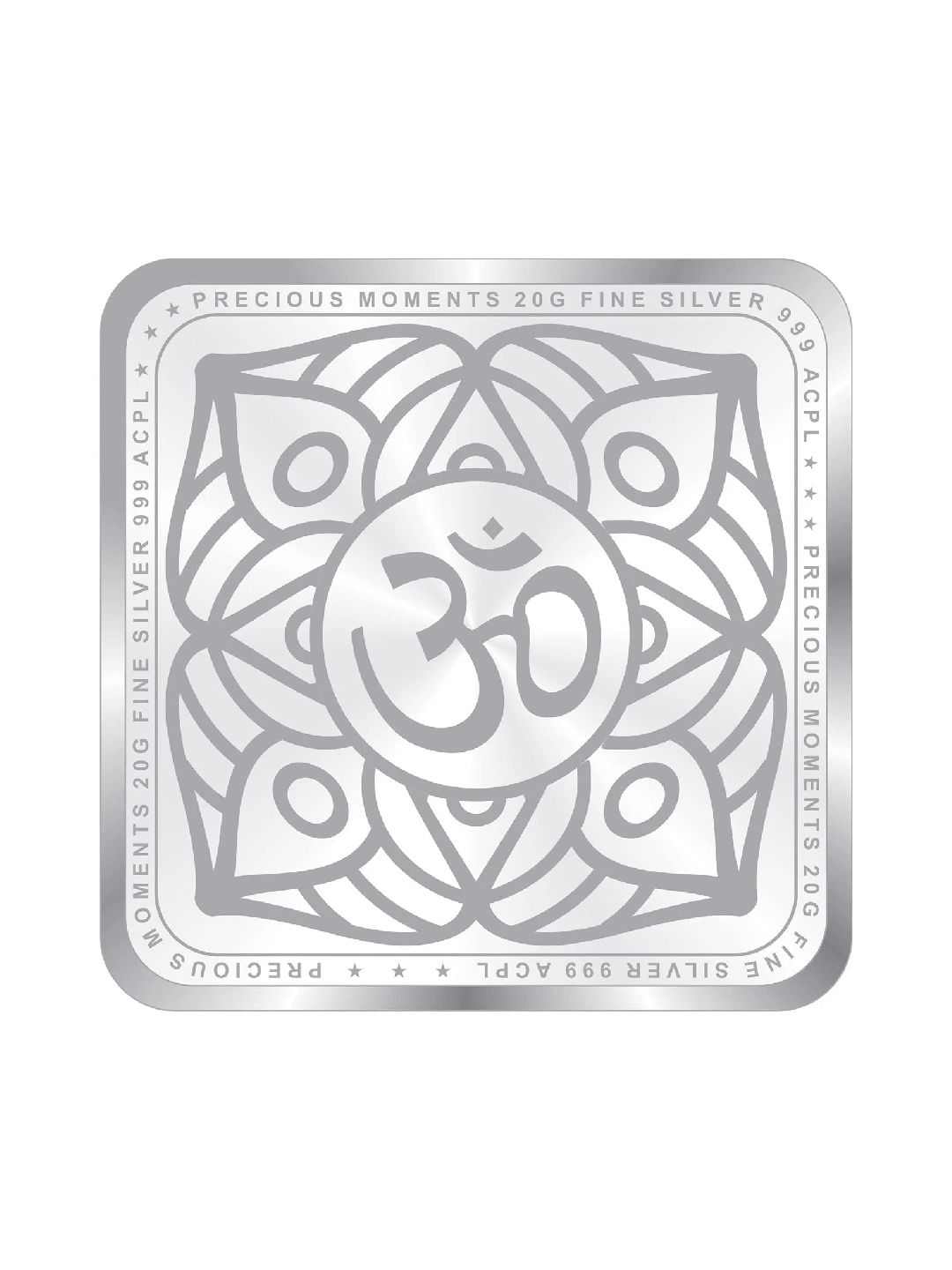 BIS Hallmarked Laxmi & Ganesh Ji Silver Square Coin 999 Pure