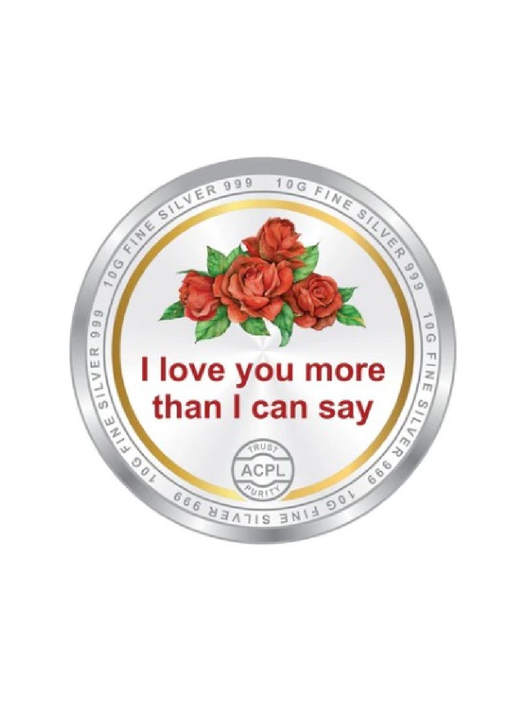 BIS Hallmarked Happy Valentine Day Heart Design Silver Gifting Coin 999  Purity
