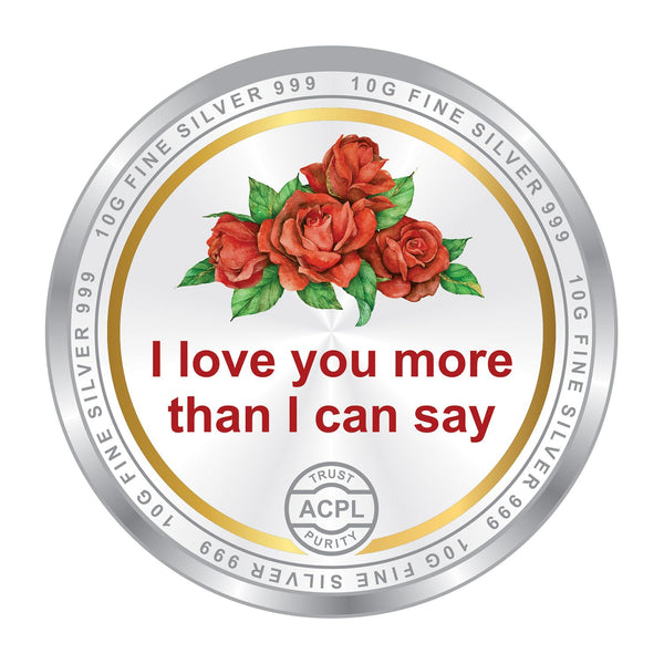 BIS Hallmarked Happy Valentine Day Heart Design Silver Gifting Coin 999  Purity