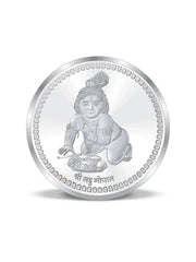 BIS Hallmarked Lord Krishna 10GM 999 Pure Silver Coin