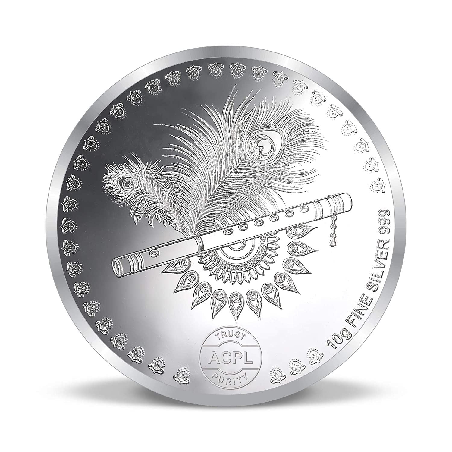 BIS Hallmarked Lord Krishna 10GM 999 Pure Silver Coin
