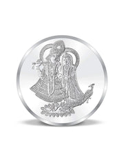 BIS Hallmarked Radha Krishna 10GM 999 Pure Silver Coin
