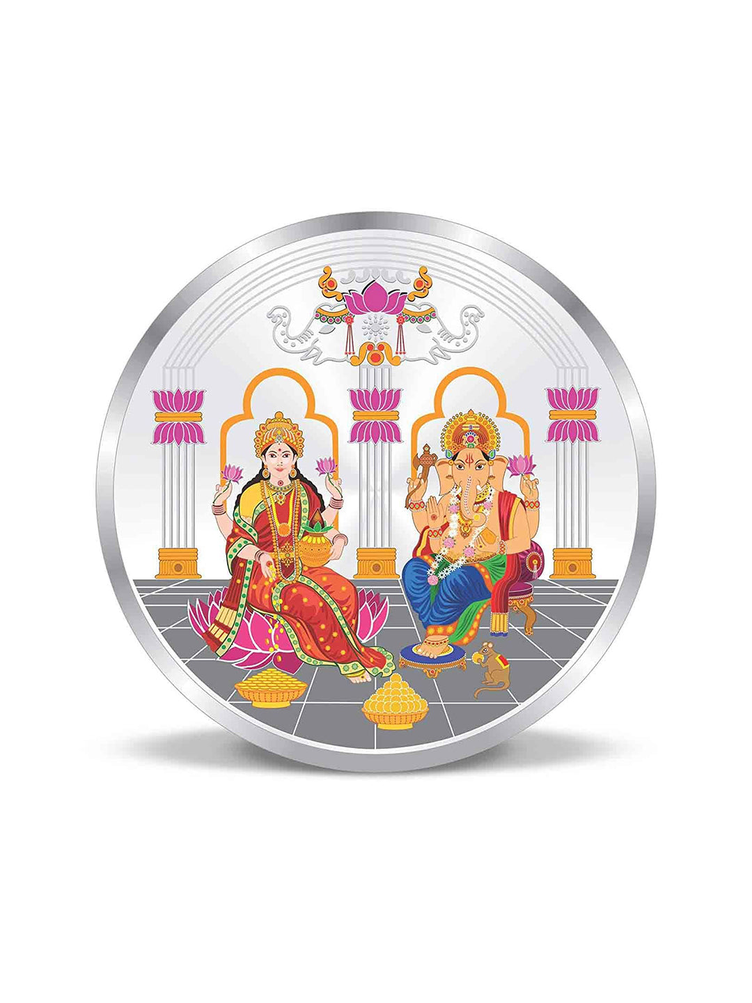 BIS Hallmarked Maa Laxmi and Ganesh 999 Pure Silver Coin