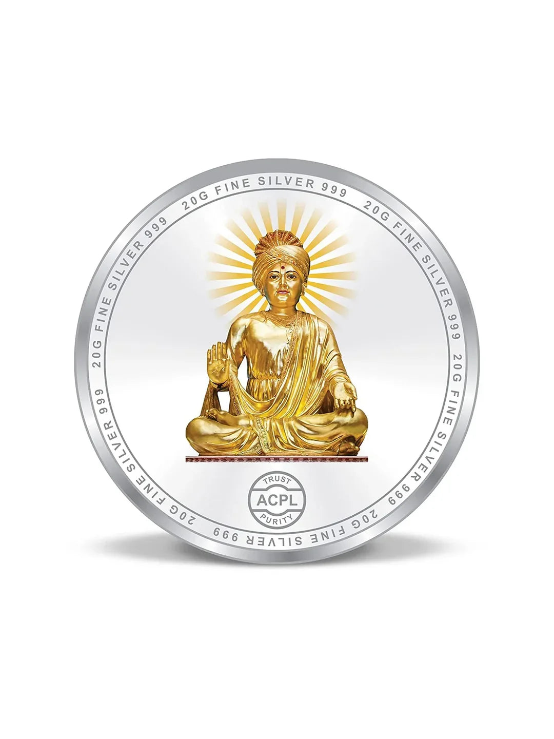 BIS Hallmarked Akshardham Temple 20GM 999 Pure Silver Coin