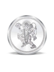 BIS Hallmarked Lord Hanuman ji 10GM 999 Pure Silver Coin