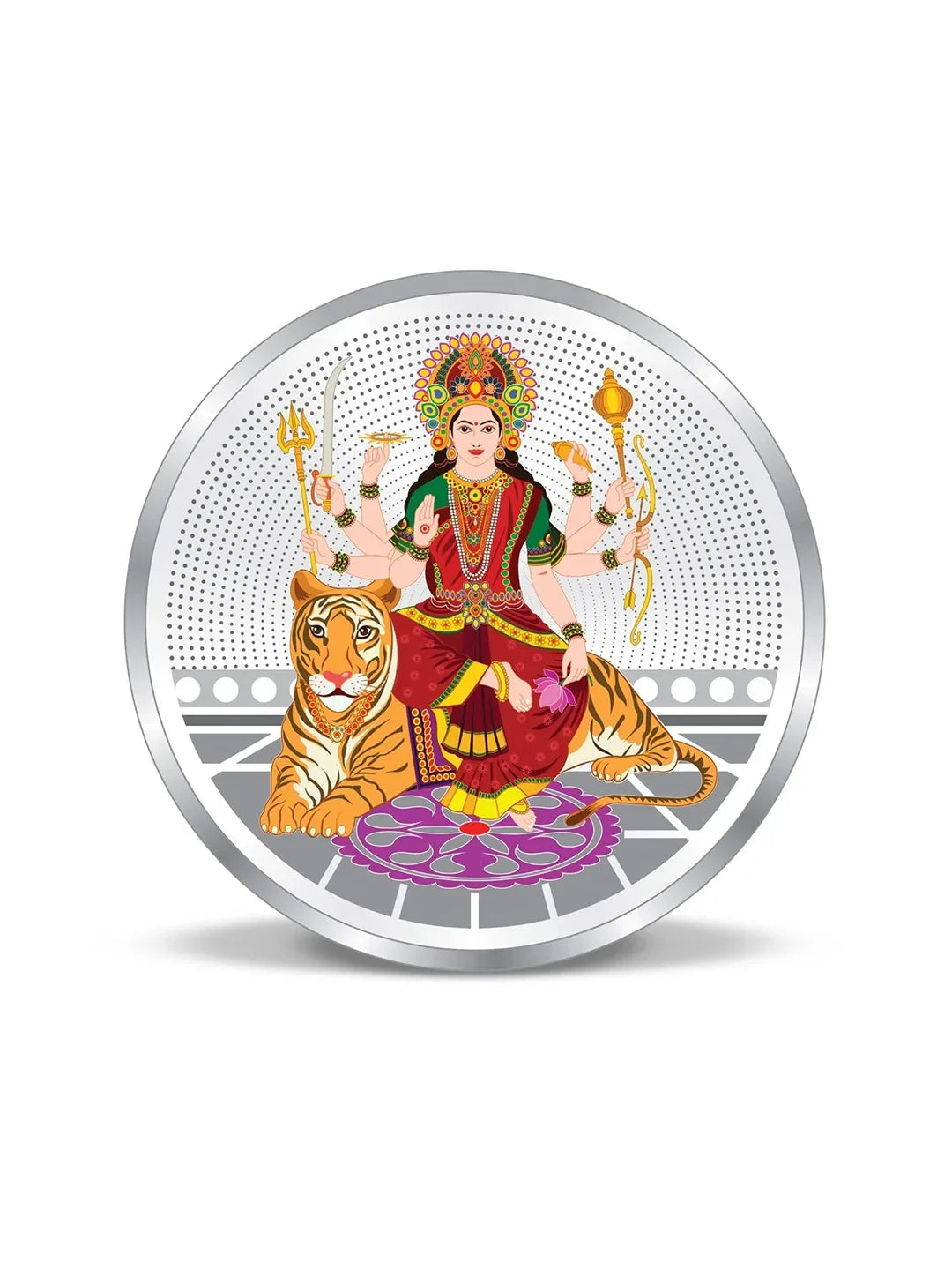 BIS Hallmarked Goddess Durga Mata 999 Pure Silver Coin