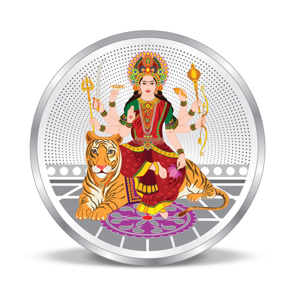 BIS Hallmarked Goddess Durga Mata 999 Pure Silver Coin
