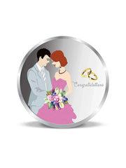 BIS Hallmarked Congratulations Silver Coin for Newly Married Couple (999 Purity)