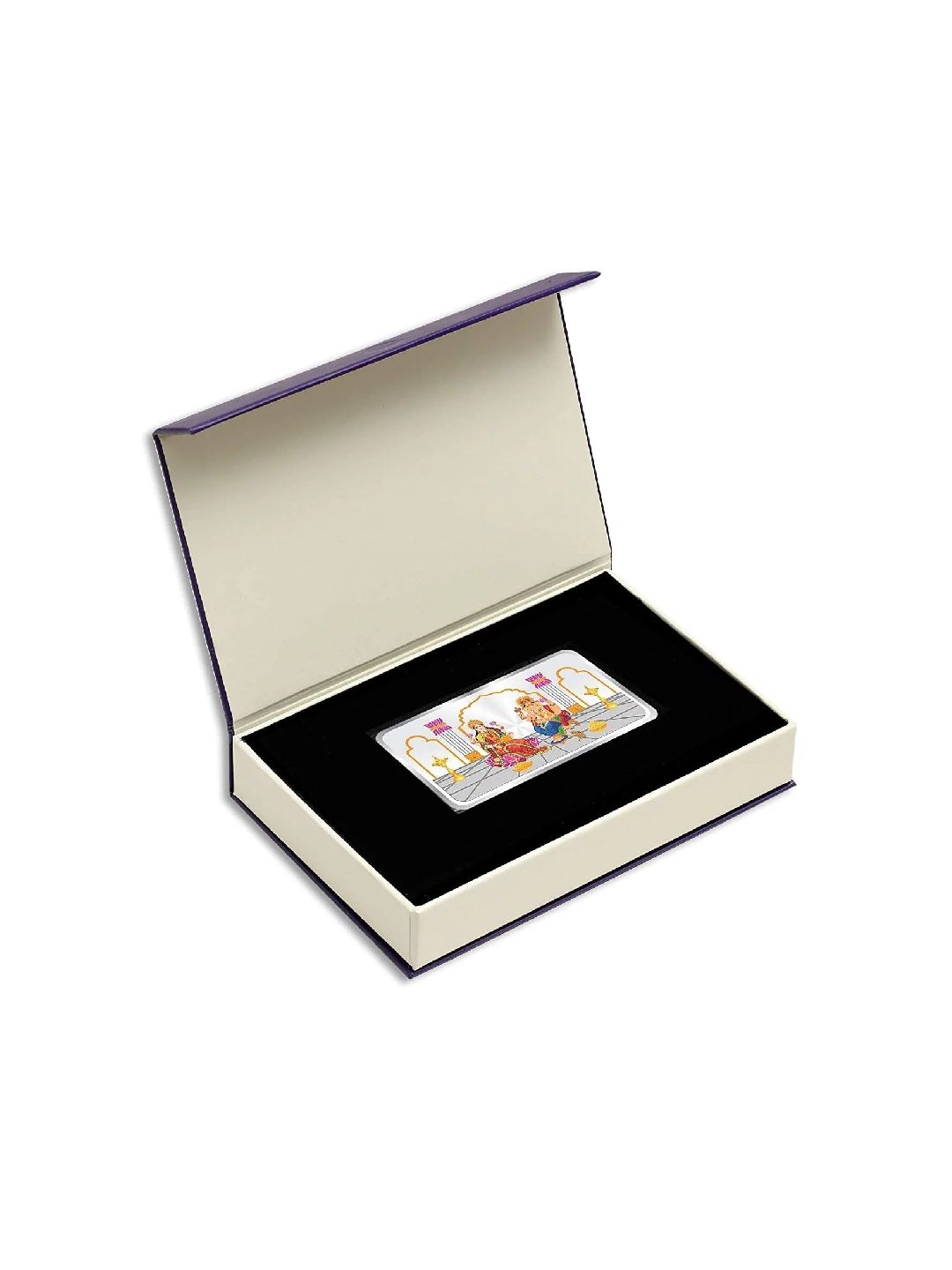 BIS Hallmarked Laxmi Ganesh Colorful 50Gm Silver Bar 999 Purity