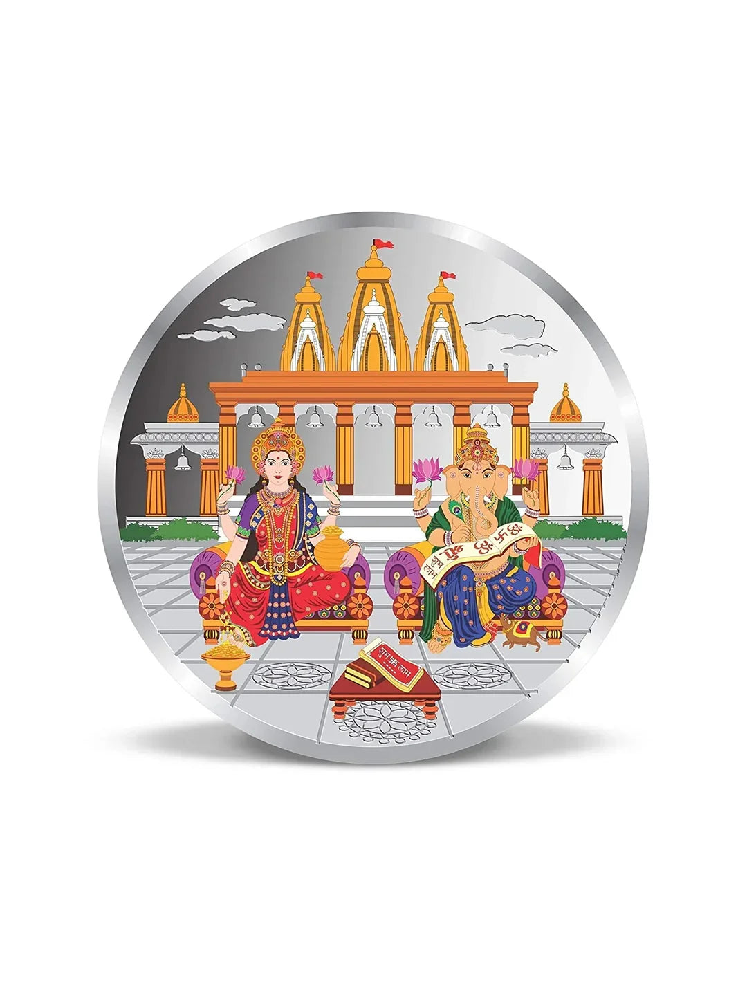 BIS Hallmarked Laxmi Ganesh 999 Pure Silver Coin