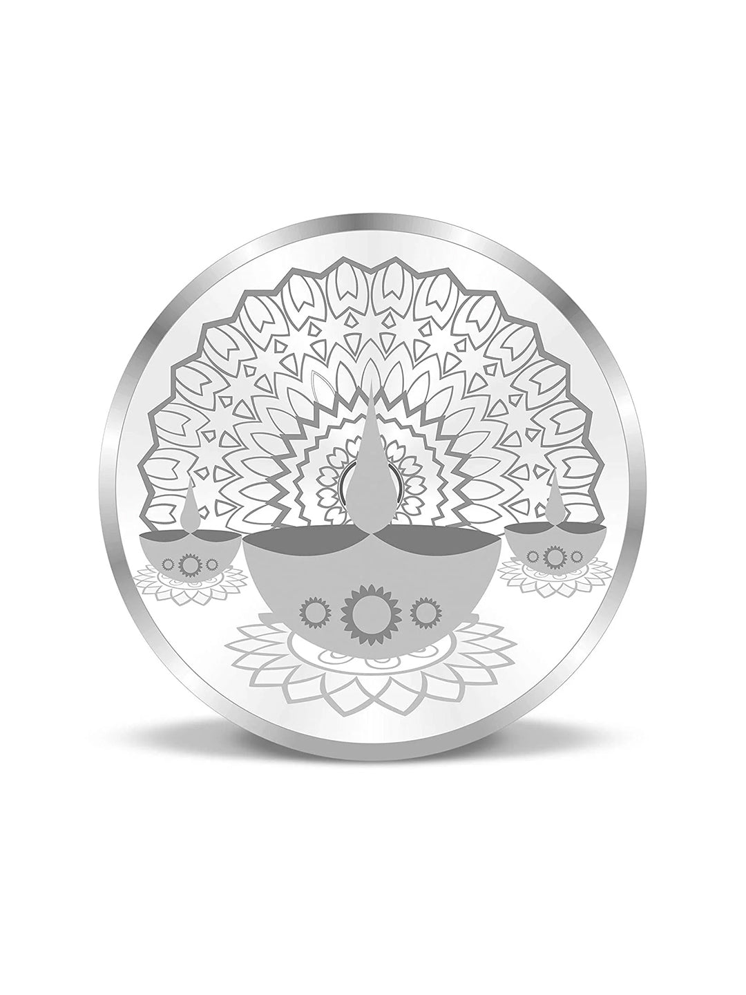 BIS Hallmarked Diya Spreading Light 999 Pure Silver Coin