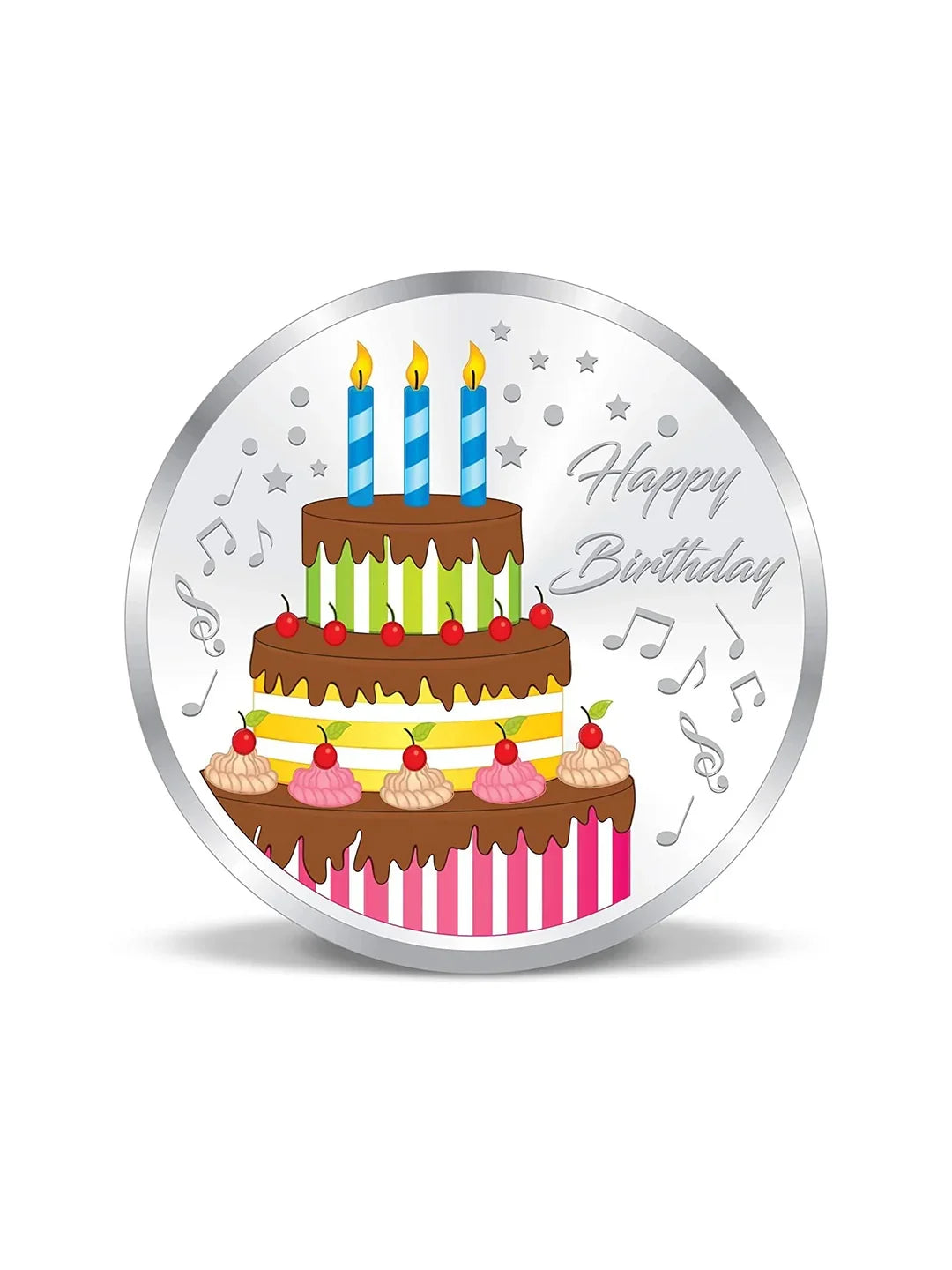 BIS Hallmarked Colorful Happy Birthday 25GM 999 Pure Silver Coin