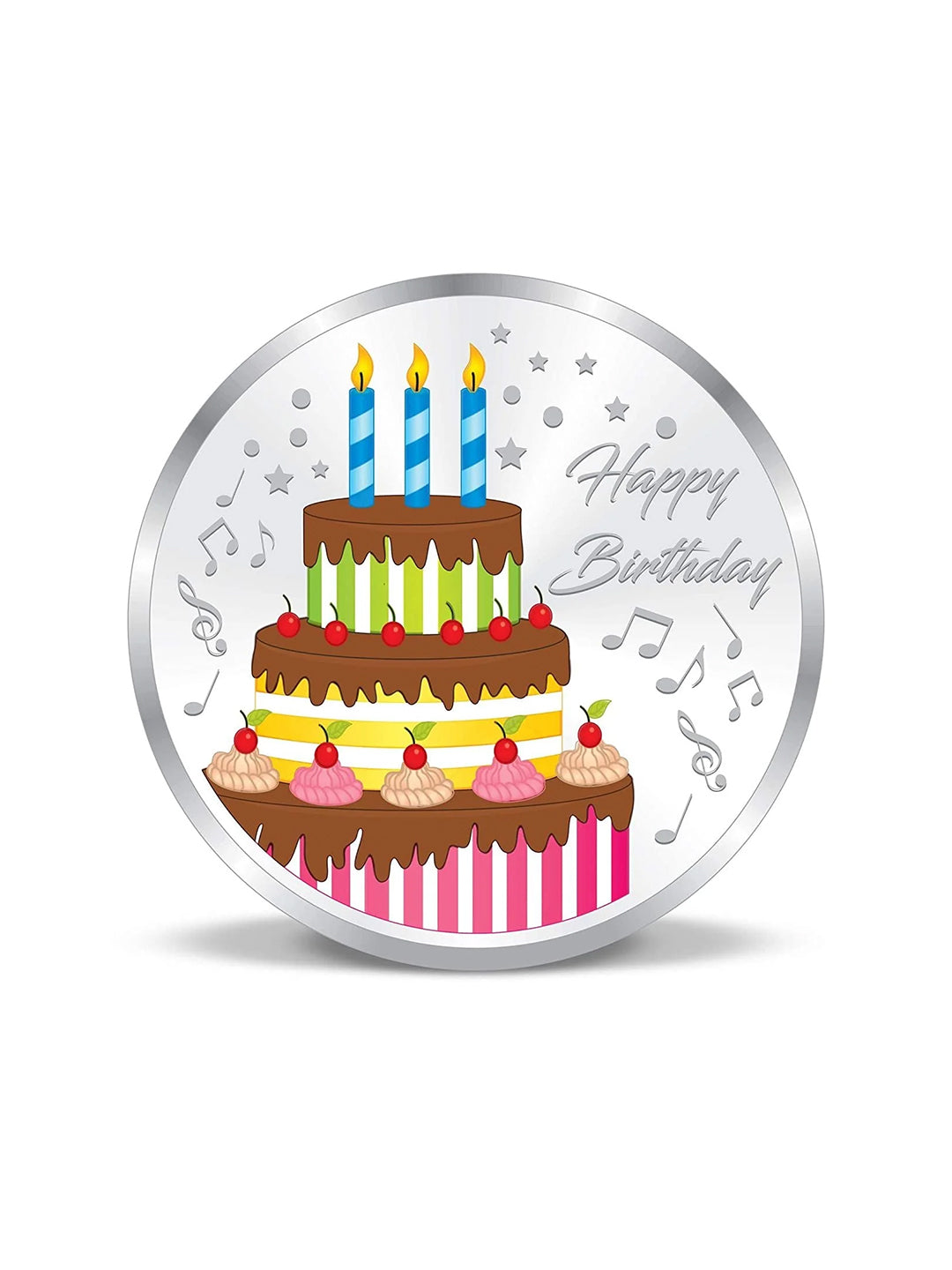 BIS Hallmarked Colorful Happy Birthday 999 Pure Silver Coin