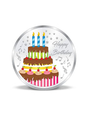 BIS Hallmarked Colorful Happy Birthday 999 Pure Silver Coin
