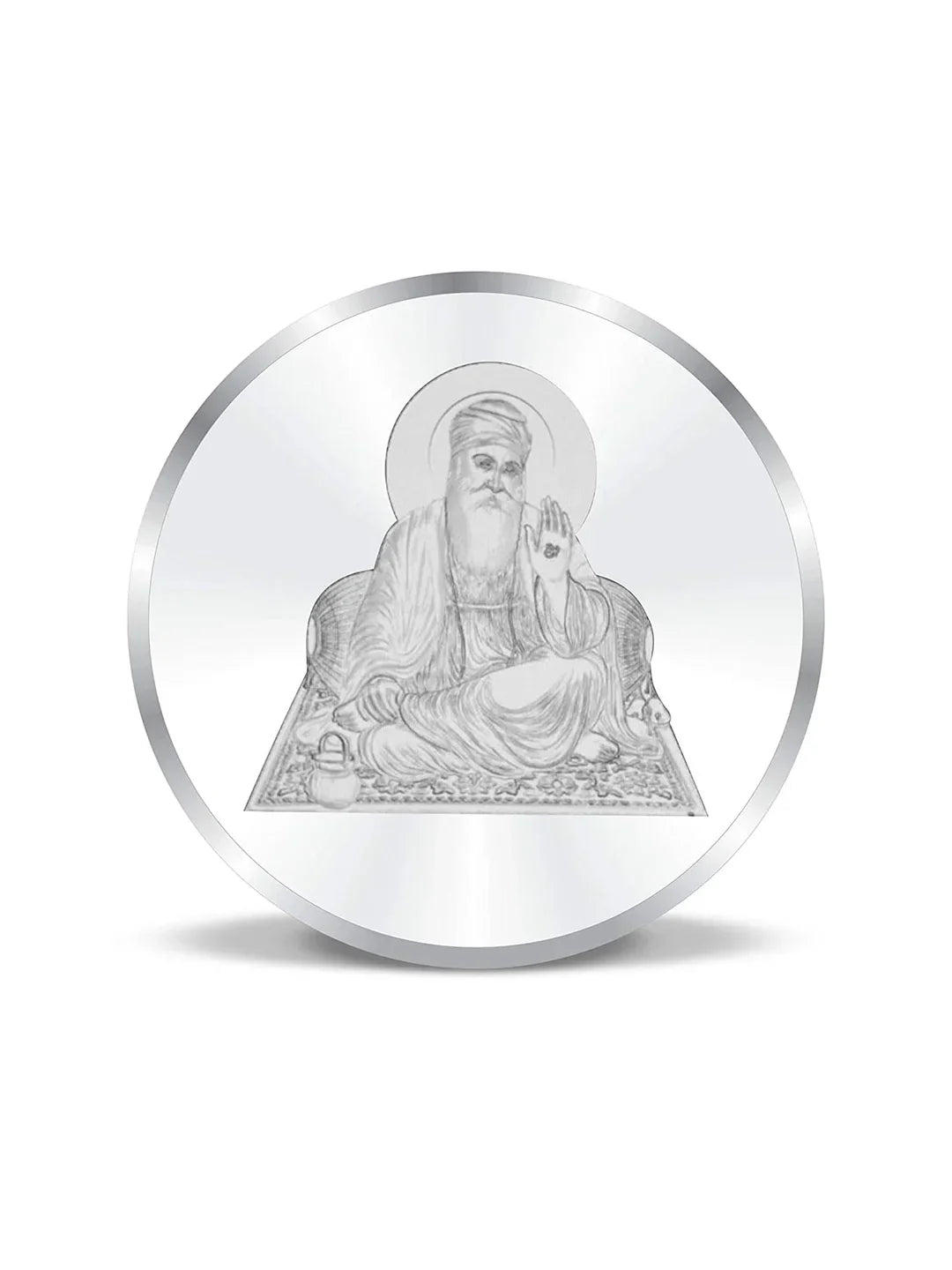BIS Hallmarked Shree Gurunanak Dev Ji 999 Pure Silver Coin