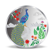 BIS Hallmarked Colorful Peacock Design Silver Coin (999 Purity)