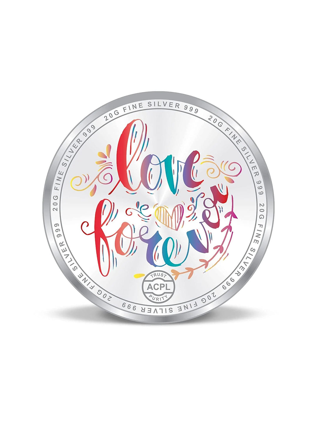 BIS Hallmarked Happy Anniversary Floral Design Silver Coin (999 Purity)