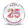 BIS Hallmarked Happy Anniversary Floral Design Silver Coin (999 Purity)