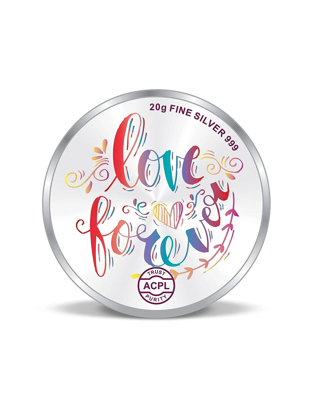 BIS Hallmarked Happy Anniversary Floral Design 999 Pure Silver Coin
