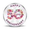 BIS Hallmarked Happy Anniversary Floral Design 999 Pure Silver Coin