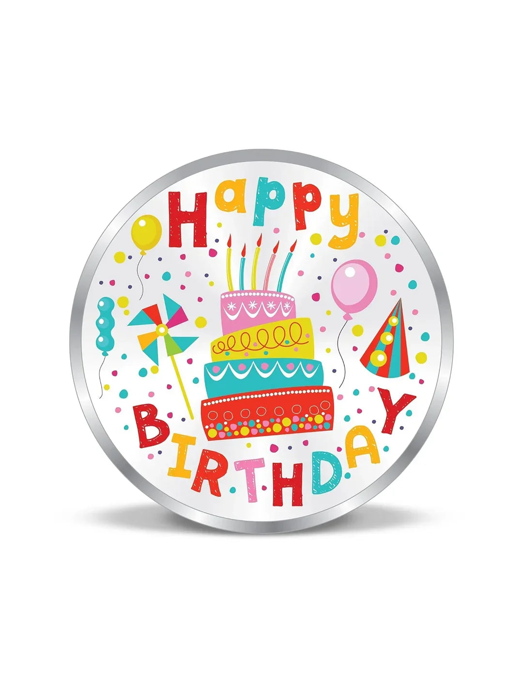BIS Hallmarked Happy Birthday 999 Pure Silver Coin