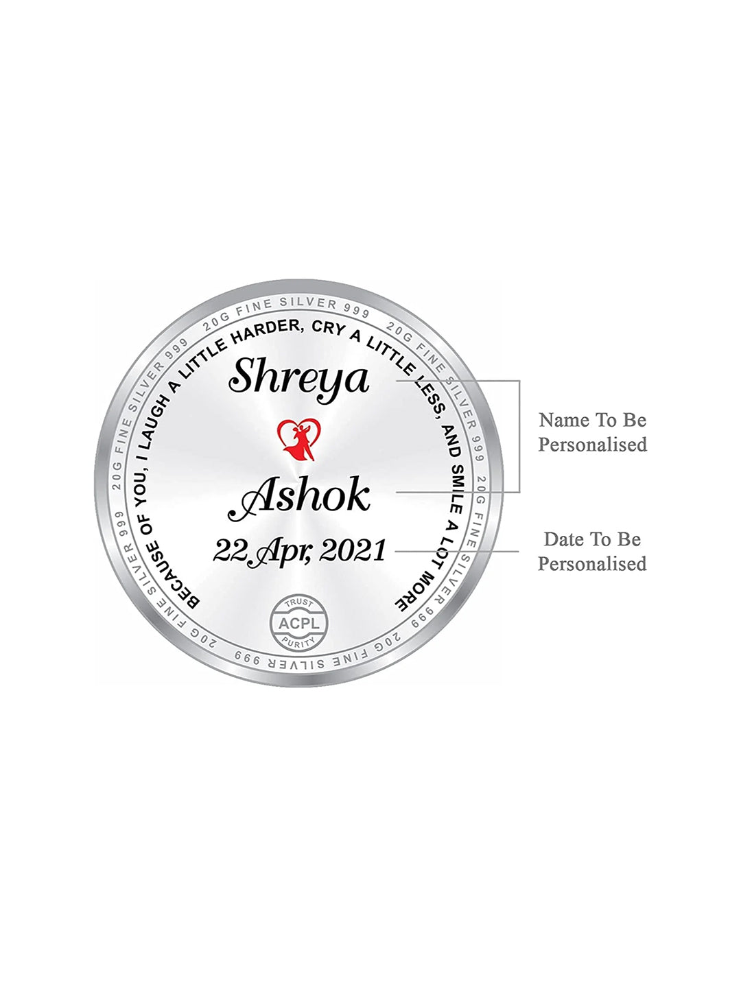 BIS Hallmarked Personalised Anniversary 999 Pure Silver Coin