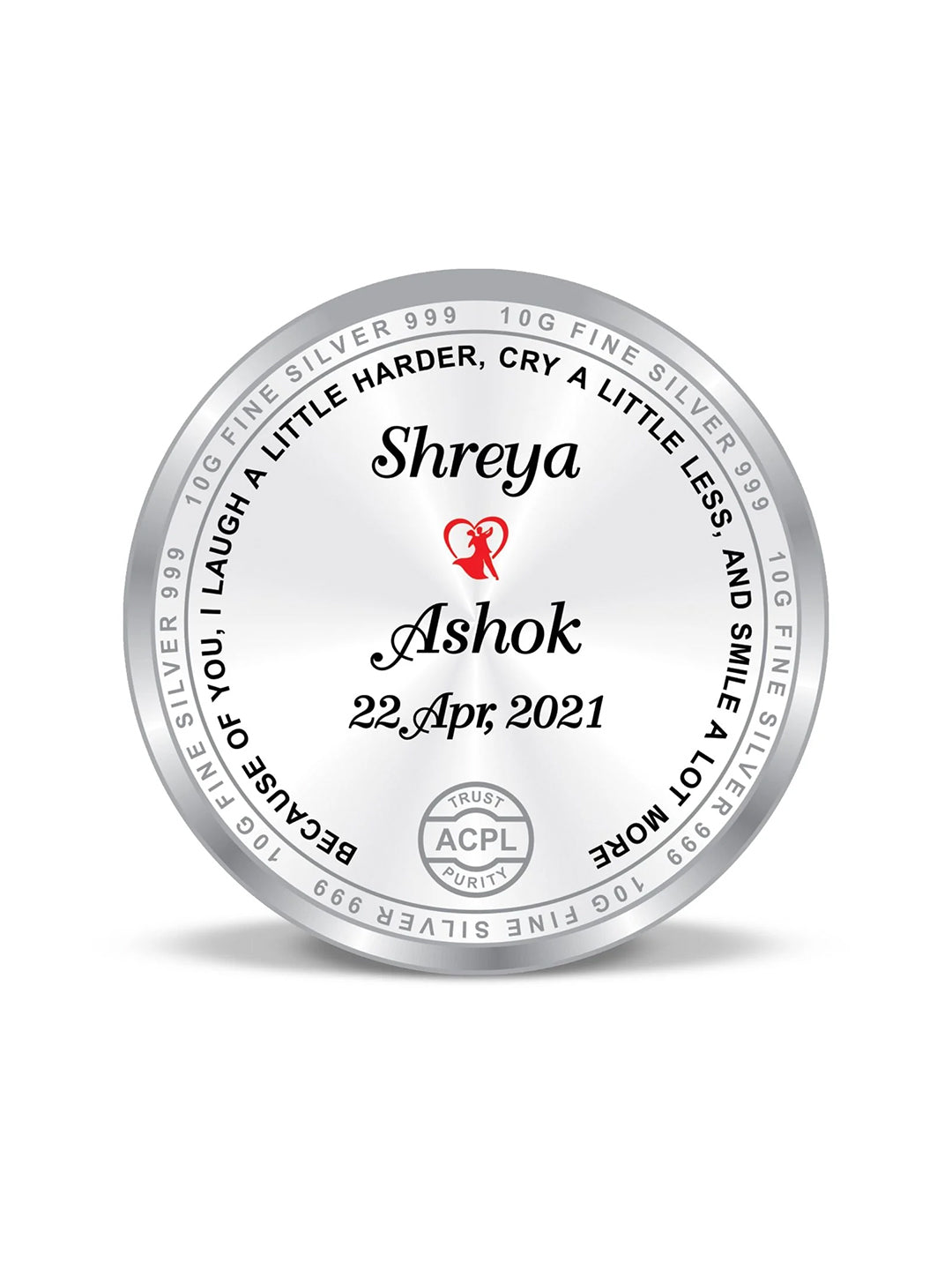 BIS Hallmarked Personalised Anniversary 999 Pure Silver Coin