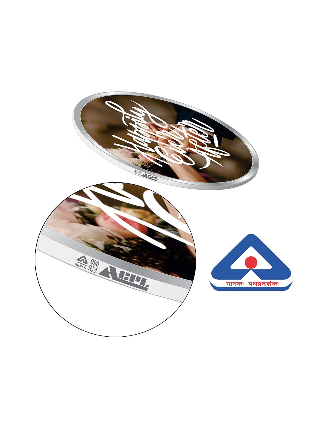 BIS Hallmarked Newly Married Personalised Silver Coin 999 Purity