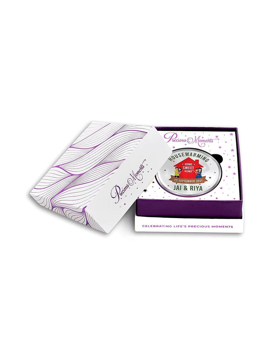 BIS Hallmarked Personalised Grah Pravesh 999 Pure Silver Coin
