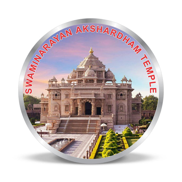 BIS Hallmarked Akshardham Temple 20GM 999 Pure Silver Coin