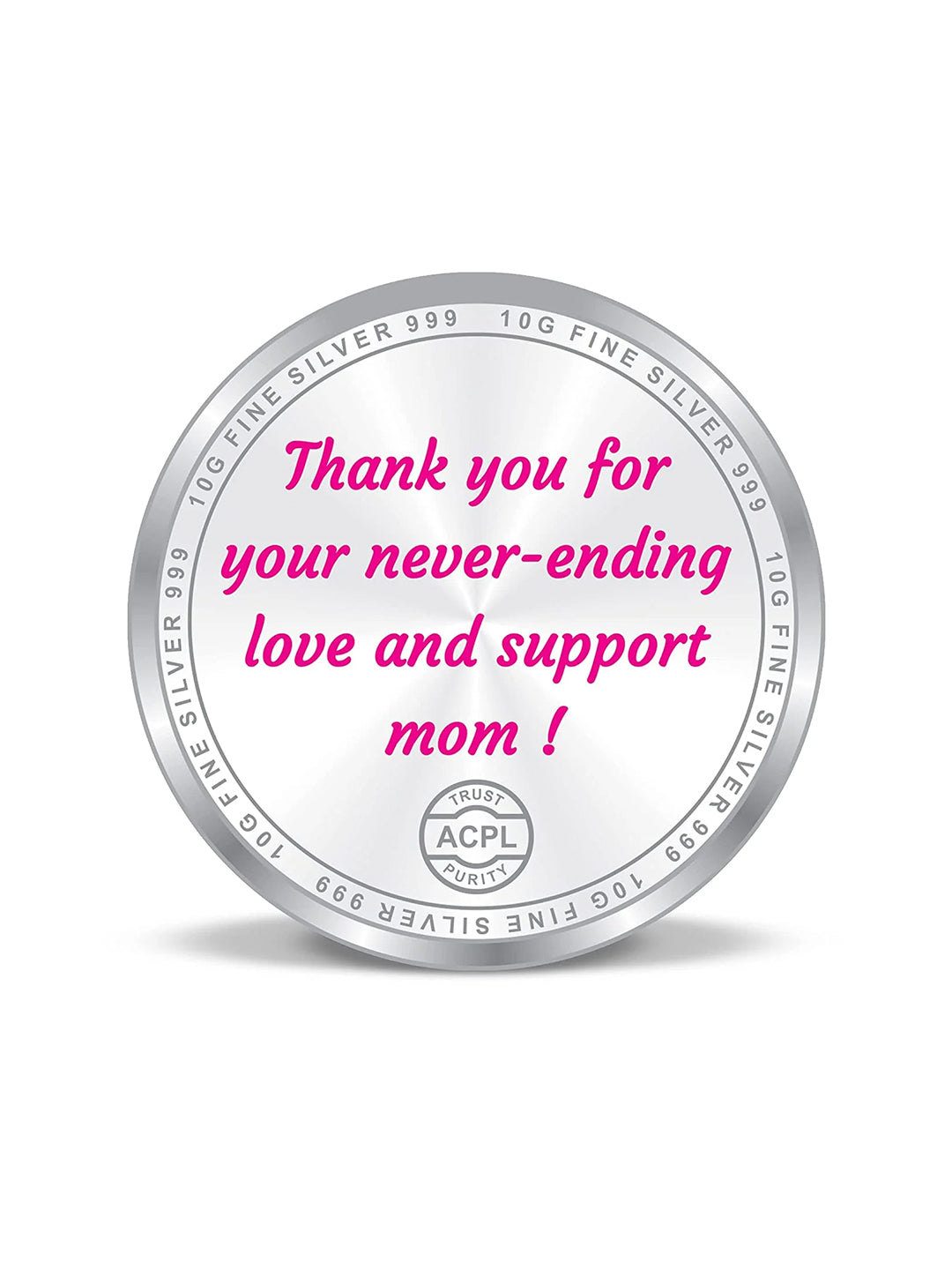 BIS Hallmarked World Best Mother 999 Pure Silver Coin