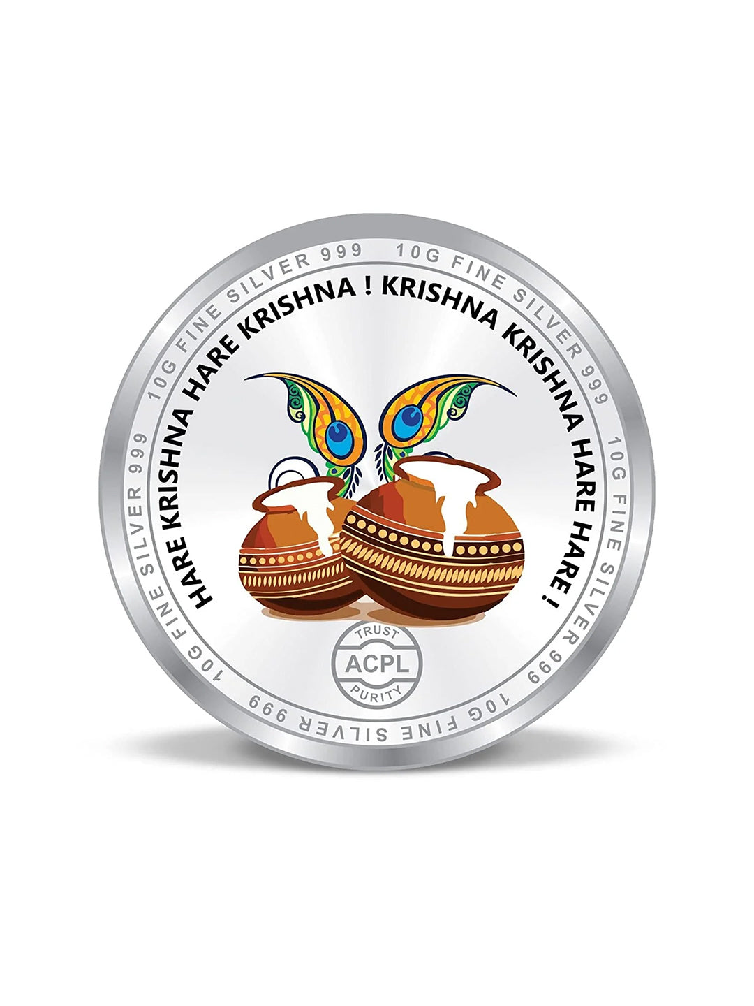 BIS Hallmarked Lord Krishna 999 Pure Silver Coin