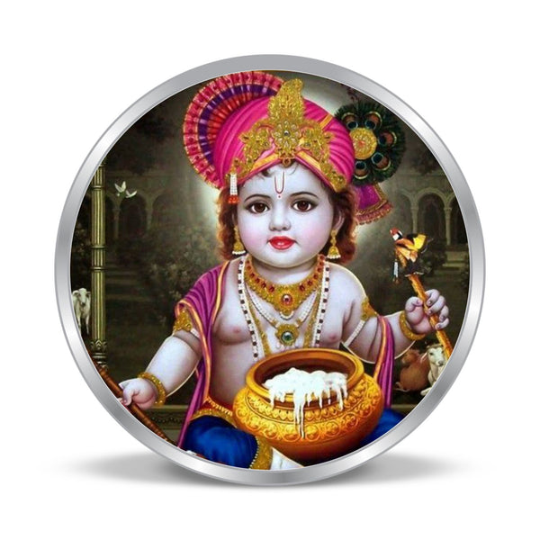 BIS Hallmarked Lord Krishna 999 Pure Silver Coin