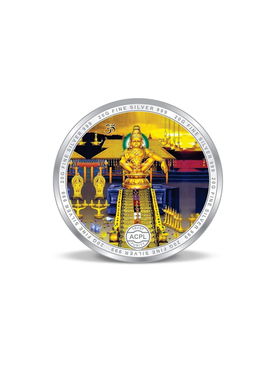 BIS Hallmarked Lord Ayyappa 20GM 999 Pure Silver Coin
