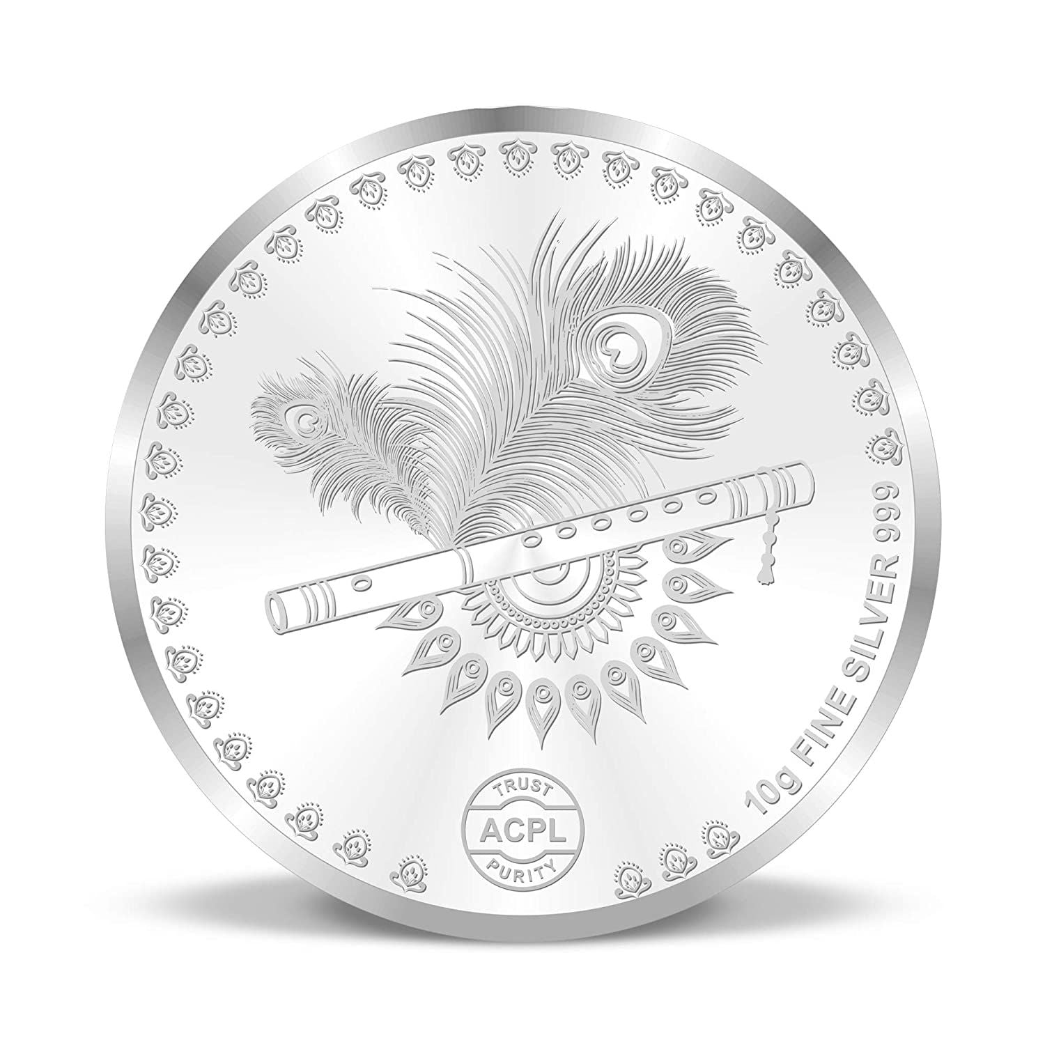 BIS Hallmarked Radha Krishna with Deer 999 Pure Silver Coin