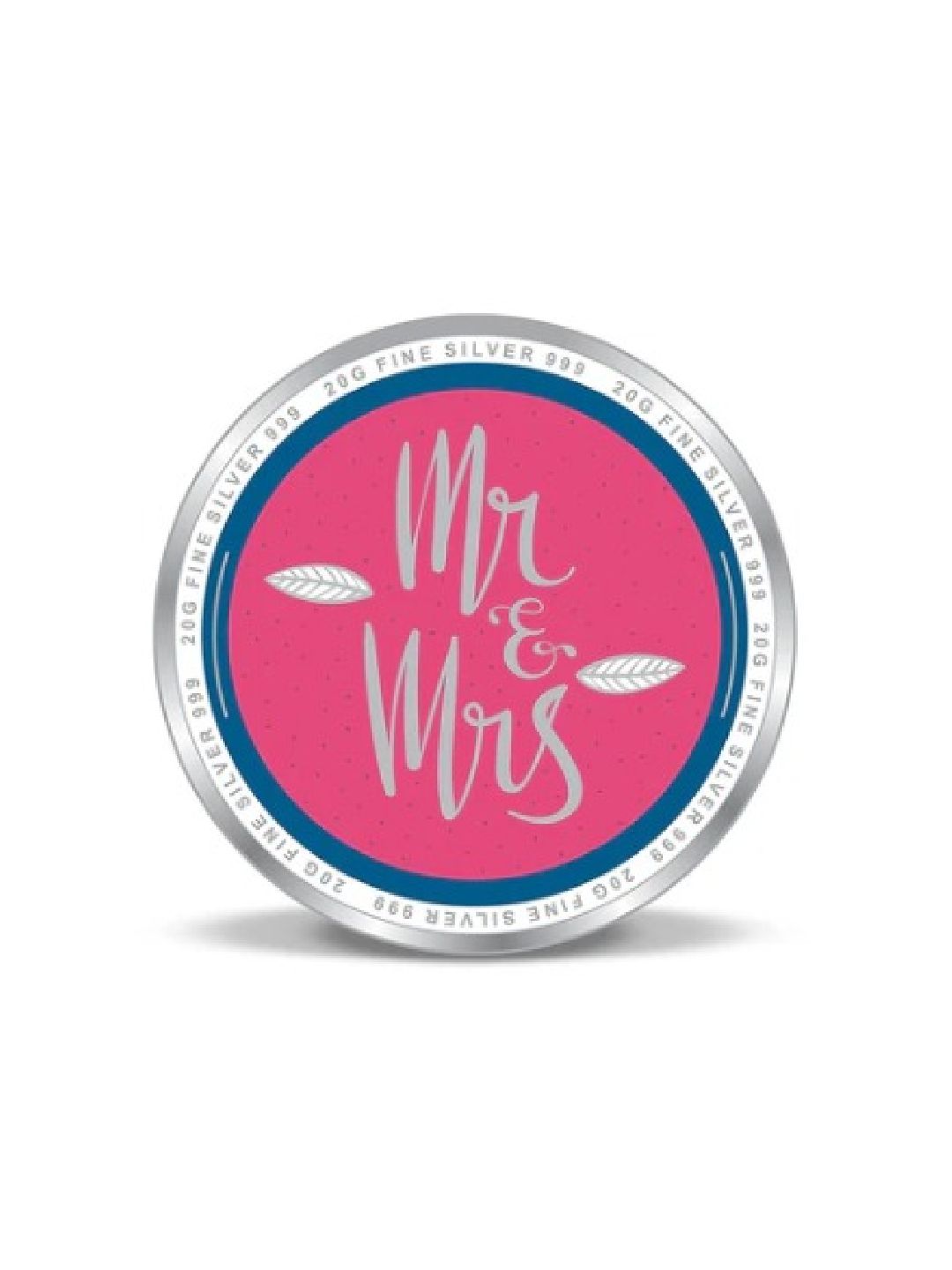 BIS Hallmarked Personalised Silver Coin Mr & Mrs 999 Pure