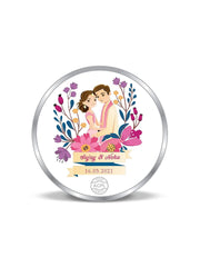 BIS Hallmarked Personalised Silver Coin Mr & Mrs 999 Pure