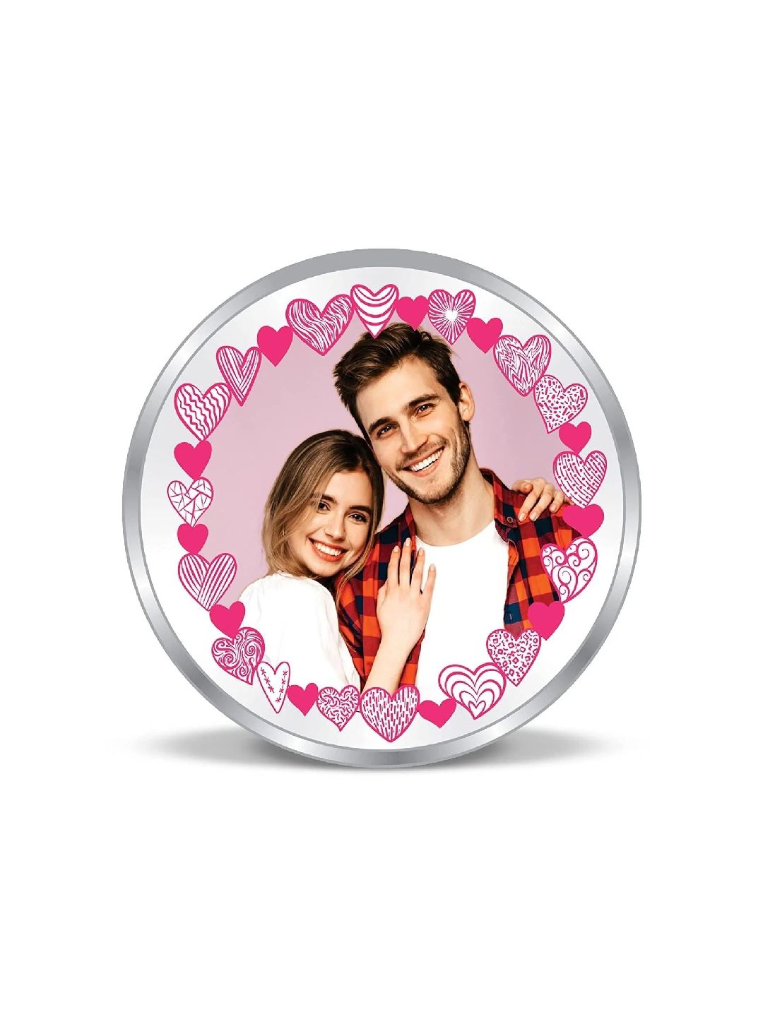 BIS Hallmarked Personalised Happy Valentines Day Silver Coin Gift 999 Purity