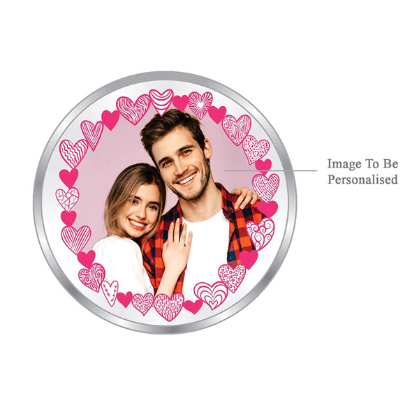 BIS Hallmarked Personalised Happy Valentines Day Silver Coin Gift 999 Purity