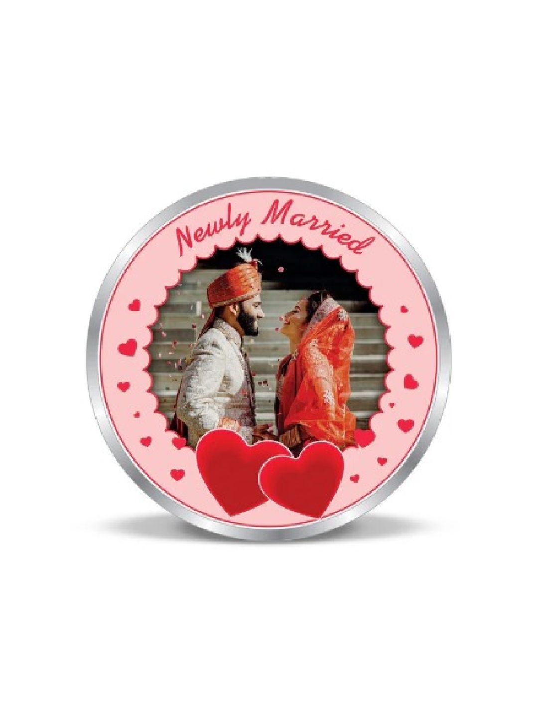 BIS Hallmarked Personalised Silver Coin Newly Married 999 Pure