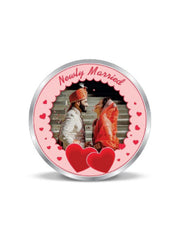 BIS Hallmarked Personalised Silver Coin Newly Married 999 Pure